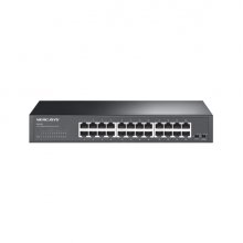 Mercusys MS124GS Switch 24 Puertos Gigabit RJ45 10/100/1000Mbps con Auto-Negociacion - Plug & Play - Montaje Escritorio o Rack - Color Negro
