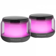 Mars Gaming MS-AURA Altavoces Bluetooth RGB - Sonido Envolvente 15W - DSP Personalizado - Iluminacion RGB 360º - Bluetooth 5.3 - Conexion Jack - Control Intuitivo - Color Negro