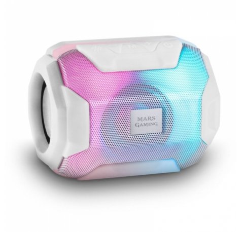 Mars Gaming SoundBlast Altavoz Portatil - Sonido Impactante - Drivers Activos y Pasivos Ultra-BASS - Bluetooth 5.0 - USB y MicroSD - 8 Horas de Autonomia - Color Blanco