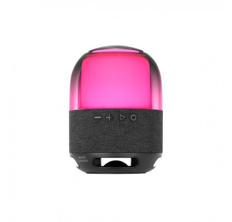 Mars Gaming MS-FLOW Altavoz Bluetooth de 15W - Luces RGB 360 Grados - Bateria de 2000mAh - Compacto - Alcance hasta 10m - Color Negro