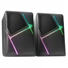 Mars Gaming MS-H Altavoces Compactos - Sonido Envolvente 10W - Iluminacion RGB Flow - Drivers Invertidos 3D-Surround - Control de Volumen Rapido - Conexion USB/Jack - Color Negro