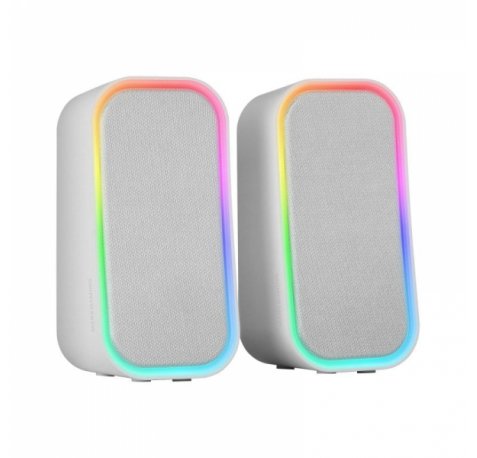 Mars Gaming MS-OM Altavoces - Sonido 20W - Chipset DSP - Iluminacion RGB - Bluetooth 5.3 - AUX-IN - Control Intuitivo - Compatibilidad Universal - Color Blanco
