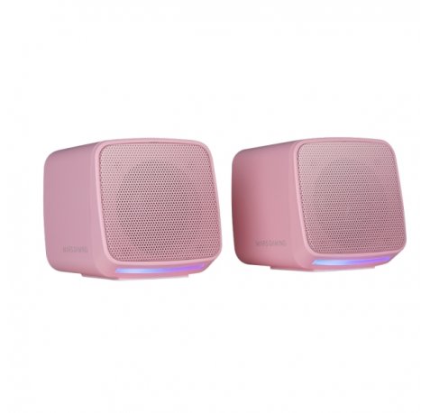 Mars Gaming MS-PRO Altavoz Compacto de 10W - Alimentacion USB - Luces RGB - Jack 3.5mm - Cable de 80cm - Color Rosa