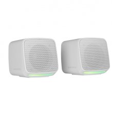 Mars Gaming MS-PRO Altavoz Compacto de 10W - Alimentacion USB - Luces RGB - Jack 3.5mm - Cable de 80cm - Color Blanco