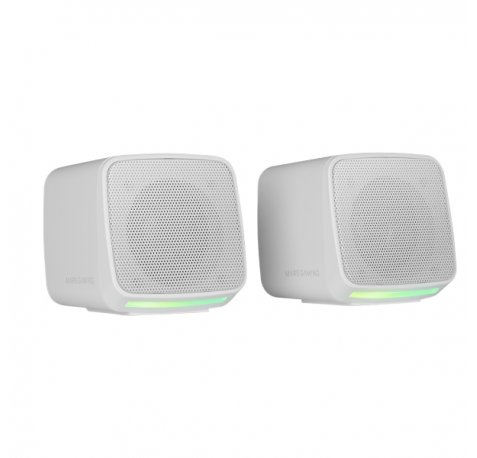 Mars Gaming MS-PRO Altavoz Compacto de 10W - Alimentacion USB - Luces RGB - Jack 3.5mm - Cable de 80cm - Color Blanco