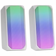 Mars Gaming MSRGB Altavoces Gaming - 15W Potencia - RGB FULL MESH - Bluetooth 5.0 - DSP Sonido Multi-nivel - Caja de Control Tactil - Color Blanco