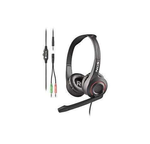 NGS MSX 10 Pro Auriculares con Microfono Plegable - Diadema Ajustable - Almohadillas Acolchadas - Control en Cable - Cable de 1.80m