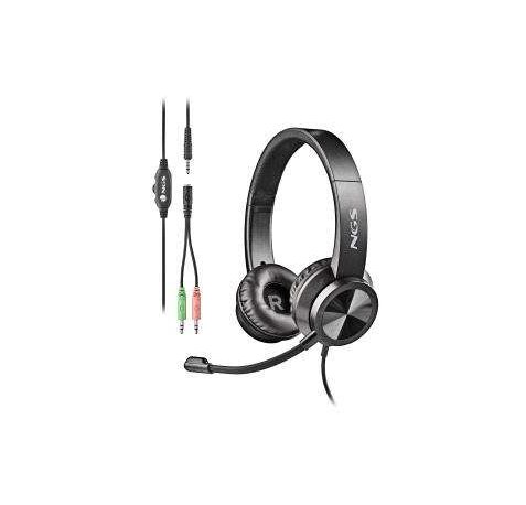 NGS MSX 11 Pro Auriculares con Microfono Flexible - Diadema Ajustable - Almohadillas Acolchadas - Control en Cable - Cable de 1.80m