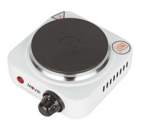 Muvip Cocina Electrica de 1 Placa 500W - 5 Niveles de Potencia - Termostato con Sistema de Seguridad