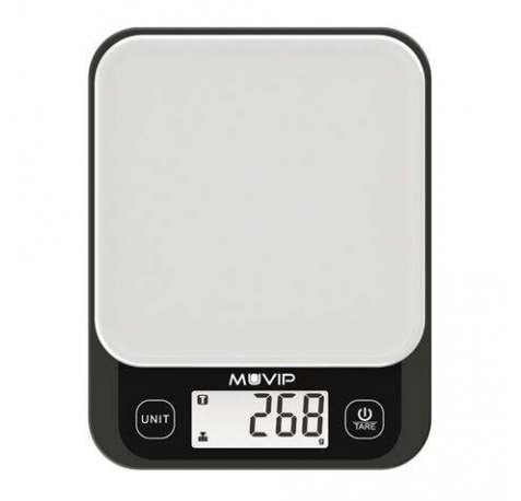 Muvip Bascula de Cocina Digital Super Slim - Sensor de Calibracion Alta Precision - Funcion TARA