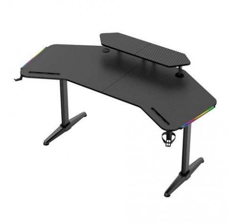 Muvip Mesa Gaming PRO1500 XL Fibra Carbono - Luz RGB Sound