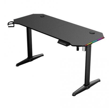 Muvip Mesa Gaming PRO1600 XL Motorizada Fibra Carbono - Luz RGB Sound