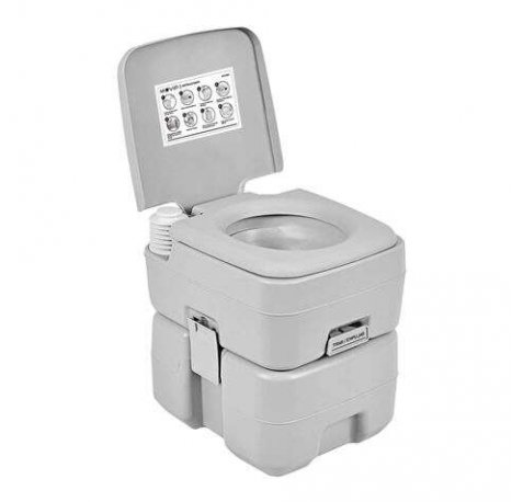 Muvip Inodoro Quimico Portatil - Deposito 20L - Tanque de Agua 12L - Bomba Manual de Fuelle