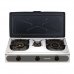 Muvip Parrilla de Acero Inoxidable - Quemador de Hierro Fundido - Quemadores desmontables - Base Antideslizante - Dimensiones: 71X37X12.3 cm - Color Plateado