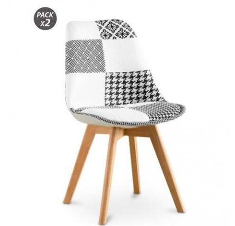 Muvip Pack 2 Sillas Design D400 - Tela Patchwork