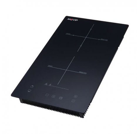 Muvip Cocina de Induccion Doble 2000W - 10 Niveles de Potencia - Apta para Encastrar o Sobremesa - Temporizador - Control contra el Sobrecalentamiento - Bloqueo Infantil