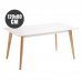 Muvip Mesa Design D900 - Patas Macizas de Madera de Haya - Superficie MDF Espesor 18mm - 120x80cm - Color Blanco