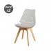 Muvip Pack 2 Sillas Design D1000 - Patas Macizas de Madera - Cojin Acolchado en la Base - Color Blanco/Marron