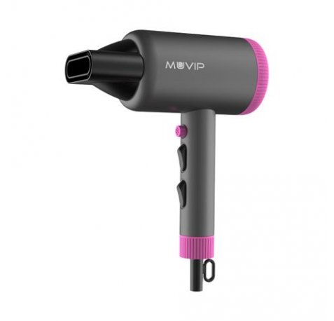 Muvip Pro Luxe Secador de Pelo 2000W - Motor DC - 2 Velocidades y 3 Temperaturas - Boton Aire Frio - Difusor de Aire - Cable 1,8m - Gancho para Colgar