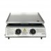 Muvip Plancha de Asar de Gas - 2 Quemadores - Panel de Control y Plancha de Acero - Bandeja Recoge Grasas - Llama Regulable - Superficie Antiadherente