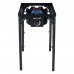 Muvip MV0633 Fogon de Gas Alta Potencia - Quemador de Hierro Fundido - Potencia 4,6kW - Estructura Reforzada  - Llave de Regulacion de Gas - Proteccion de Llama Contra el Viento - Color Negro