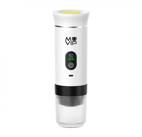 Muvip Xpresscup Cafetera Portatil - Compatible con Cafe Molido y Capsulas DG y NS - Presion de 20 Bares - Modo Caliente y Frio - Color Blanco