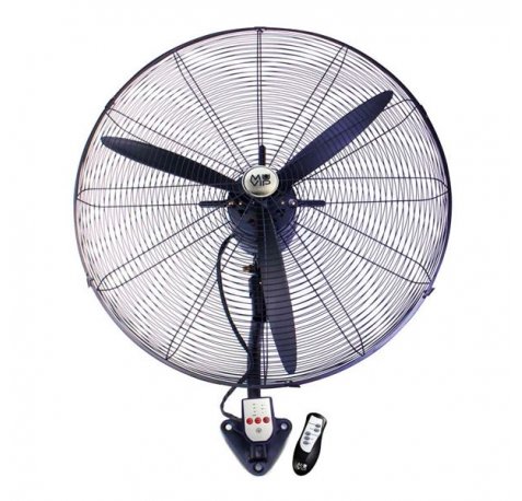 Muvip Ventilador Industrial de Pared - 230W - 3 Velocidades - Oscilante - Mando a Distancia - Color Negro