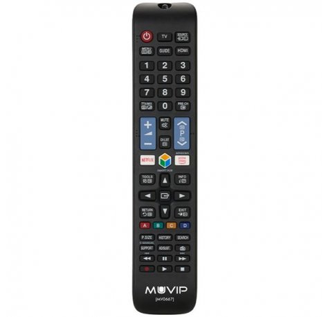 Muvip MV0669 Mando Universal para Samsung - Botones de Acceso Rapido a Netflix y Prime Video - Color Negro