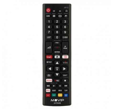 Muvip MV0668 Mando Universal para LG - Botones de Acceso Rapido a Netflix y Prime Video - Color Negro