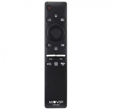Muvip MV0669 Mando Universal para Samsung - Conexion Bluetooth - Botones de Acceso Rapido a Netflix, Prime Video y Rakuten TV - Color Negro