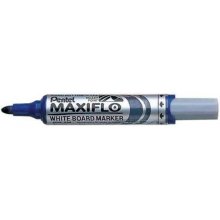 Pentel Maxiflo Rotulador para Pizarra Blanca - Regulacion del Flujo de Tinta - Punta Redonda - Ancho de Linea 2,5mm - 50% de Materiales Reciclados - Color Azul (12 uds)