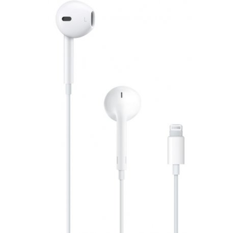 Apple EarPods Auriculares Binaurales Lightning - Microfono Integrado - Control de Volumen - Color Blanco