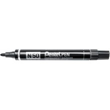 Pentel Pen N50 Rotulador Permanente - Punta de 4.3mm - Resistente a Agua y Luz - Color Negro (12 uds)