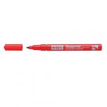 Pentel Pen N50S Rotulador Permanente - Punta Fina 3.18mm - Resistente a Agua y Luz - Color Rojo (12 uds)
