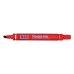 Pentel Pen N60 Rotulador Permanente - Punta Biselada Resistente y Duradera - Resistente a Agua y Luz - Color Rojo (12 uds)