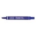 Pentel Pen N60 Rotulador Permanente - Punta Biselada Resistente y Duradera - Resistente a Agua y Luz - Color Azul (12 uds)