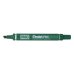 Pentel Pen N60 Rotulador Permanente - Punta Biselada Resistente y Duradera - Resistente a Agua y Luz - Color Verde (12 uds)