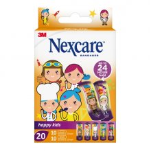 Nexcare Happy Kids Professions Pack de 20 Apositos Surtidos - Transpirables - para Pieles Delicadas - Color Estampado Infantil