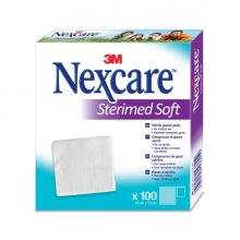 Nexcare Sterimed Pack de 100 Compresas de Gasa No Tejida - 10x10cm - Esteril - Transpirables - Color Blanco