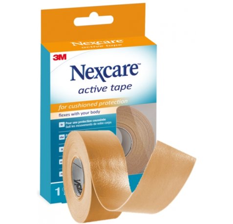 Nexcare Active Tape Cinta para Proteccion y Prevencion de Ampollas - 2.5cm x 4.5m - Transpirable - Color Marron