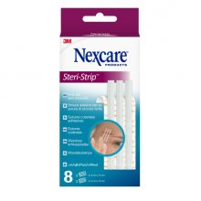 Nexcare Steri-Strip Pack de 8 Suturas Cutaneas Surtidas - Adhesivas - Transpirable - Color Blanco
