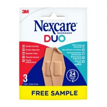 Nexcare Duo Pack de 3 Apositos para Heridas - Paquete de Muestra - 22x57mm - Color Piel