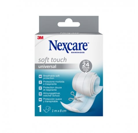 Nexcare Universal Flexible Textile Aposito para Cortar - 1m x 8cm - Transpirable - Tacto Agradable - Color Blanco