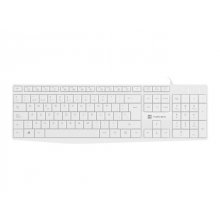 Natec Nautilus Teclado  Multimedia USB - 106 Teclas Membrana - Resistente a Salpicaduras - Color Blanco