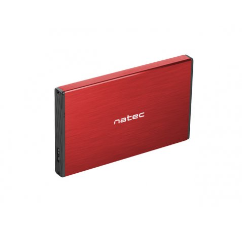 Natec Rhino GO Caja Externa para Discos HDD/SSD SATA 2.5" - USB 3.0 - Compatible con Discos de Hasta 4TB - Plug and Play - Color Rojo