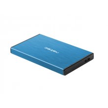 Natec Rhino GO Caja Externa para Discos HDD/SSD SATA 2.5" - USB 3.0 - Compatible con Discos de Hasta 4TB - Plug and Play - Color Azul