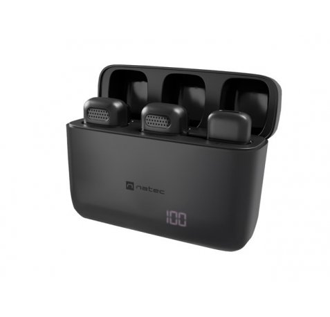 Natec Hopper Lavalier 2 Microfonos Inalambricos Conector USB-C - Alta Sensibilidad - Frecuencia Hasta 48 kHz