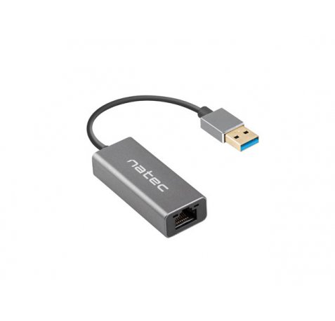 Natec Cricket Adaptador de Red Ethernet USB 3.0 a RJ45 1GB - Transferencia de Datos Rapida y Fiable - Color Gris