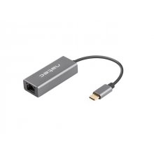 Natec Cricket Adaptador de Red Ethernet USB-C 3.1 a RJ45 1GB - Transferencia de Datos Rapida y Fiable - Color Gris