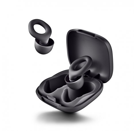 NGS Noon Tapones para Oidos con Reduccion de Ruido - Silicona - Funda y 4 Almohadillas - Color Negro